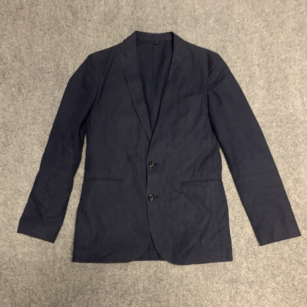 J.Crew Ludlow Cotton Linen Navy Jacket Blazer Unstructured Somelos - 36R