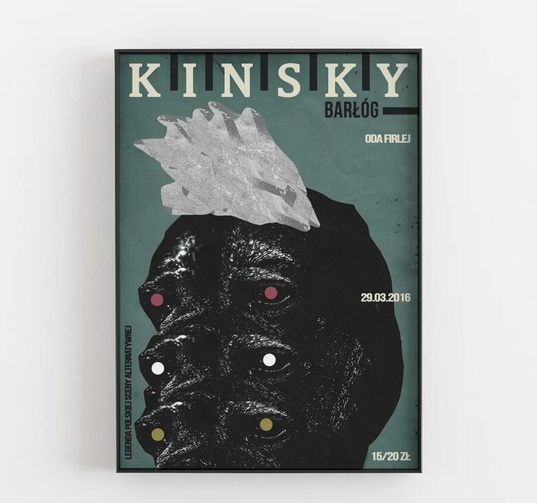 KINSKY, Barłóg, original gig poster, concert, punk, noise dada, avant-garde