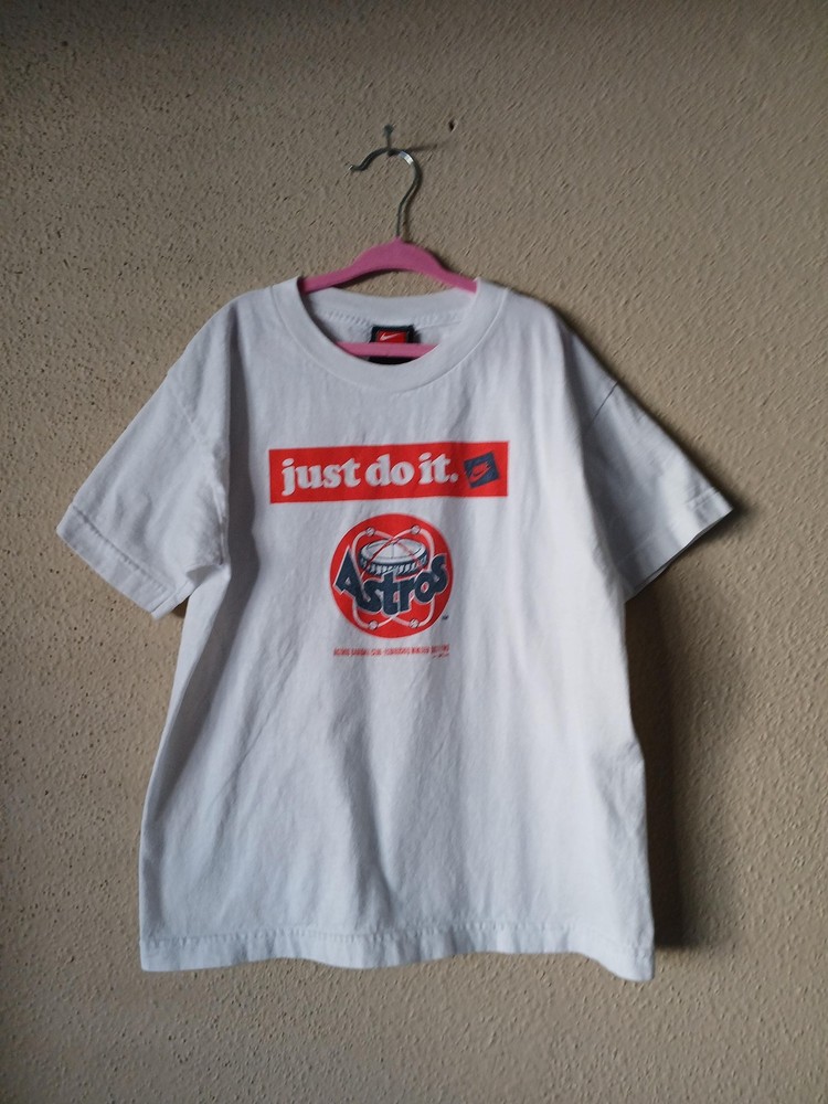 Houston Astros Shirt Kids Small White MLB Baseball Just Do It Graphic Nike Tee