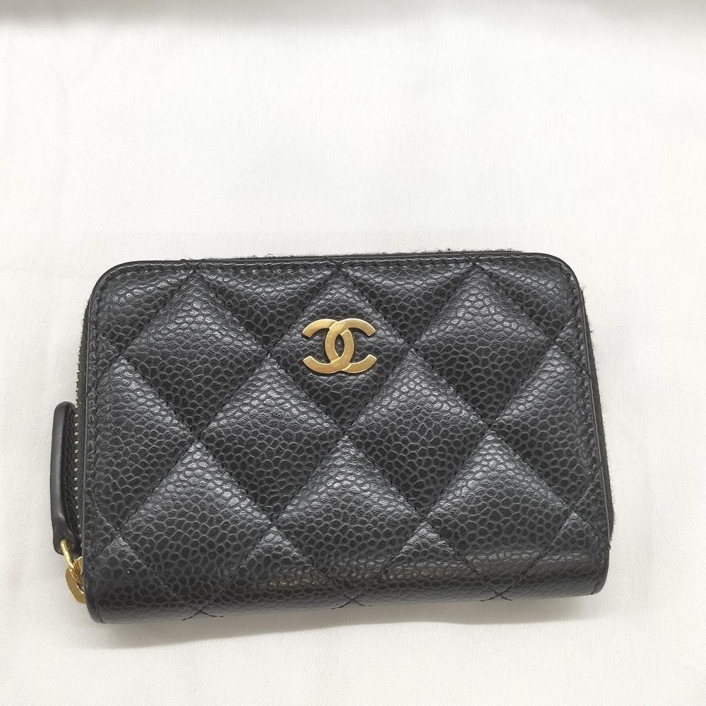 CHANEL Classic Matrasse Coin Case in Black Caviar Leather 792126