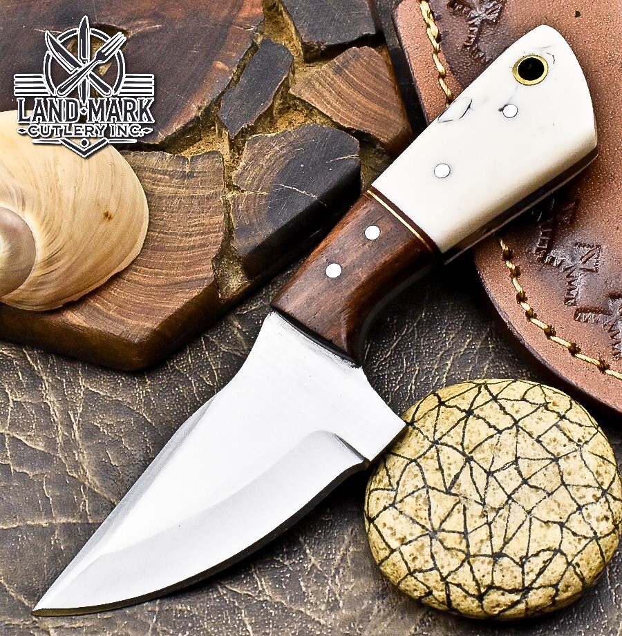 D2 Steel Miniature Skinner Hunting Knife with Stunning Handle  