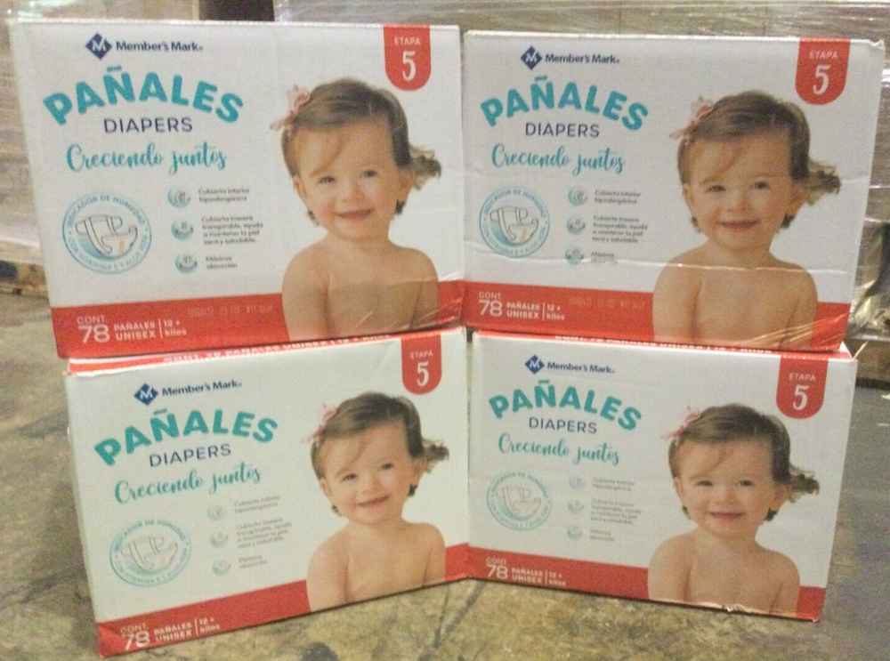 Member's Mark Baby Diapers Size 5 (27+ Pounds), 312 Count, Boxes Are In Spanish