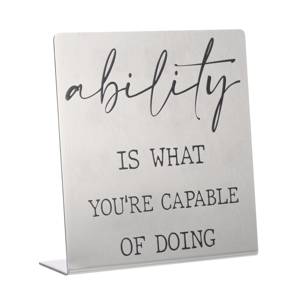 Funny Silver Desk Sign – IS WHAT YOU'RE CAPABLE of DOING – Humorous Nameplate