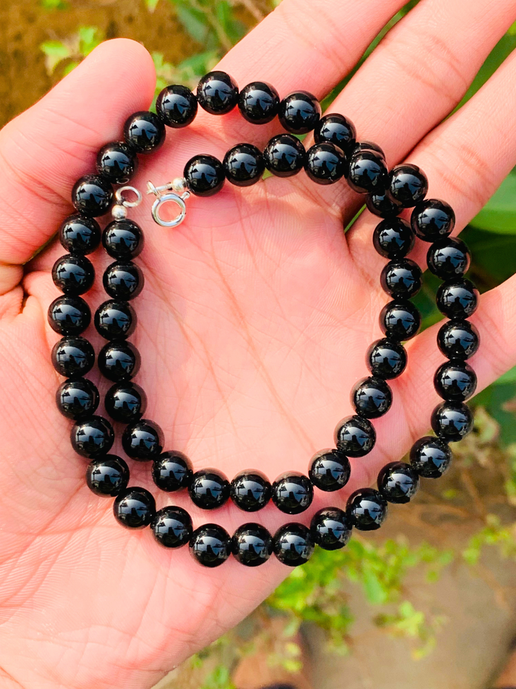 Natural Black Onyx Beads Necklace In Round Beads Healing Necklace Onyx Gemstone