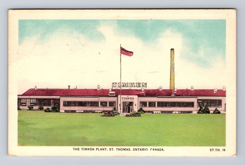St. Thomas Canada Timken Auto Parts Plant Vintage 1952 Postcard