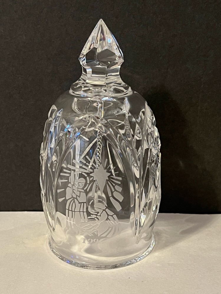 1996 Waterford Crystal Ireland Silent Night Nativity Christmas Bell