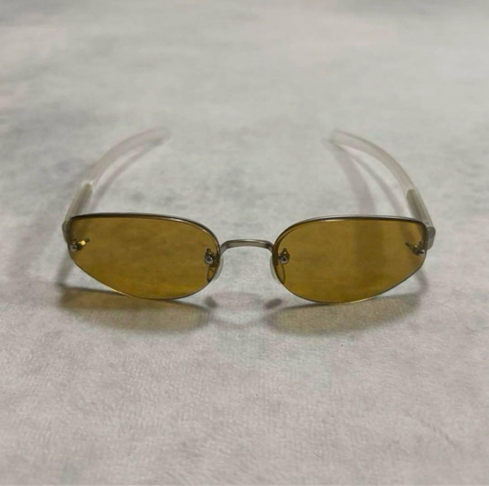 Prada Archive Half Rim Square Metal Frame Clear Eyewear Unused 2000s Vintage