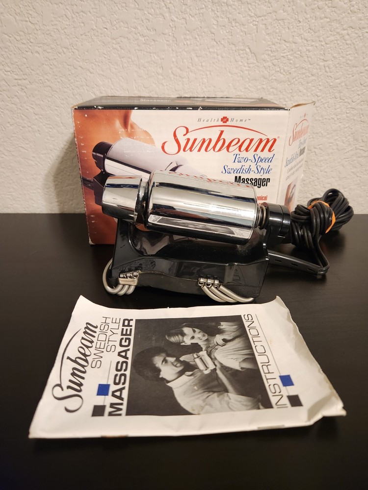 Sunbeam Vintage Two speed Swedish Style Massager Model 1857 - 8 In Original Box