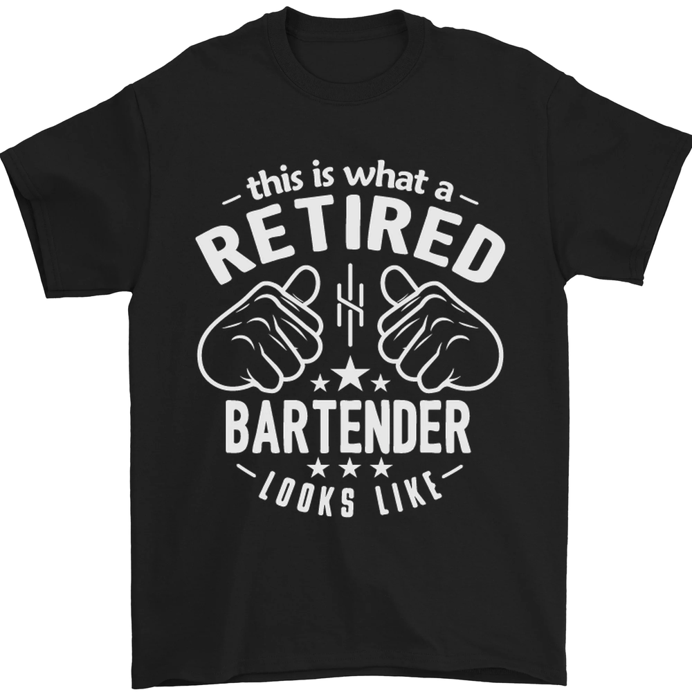 This Is What a Retired Bartender Looks Like Mens T-Shirt 100% Cotton