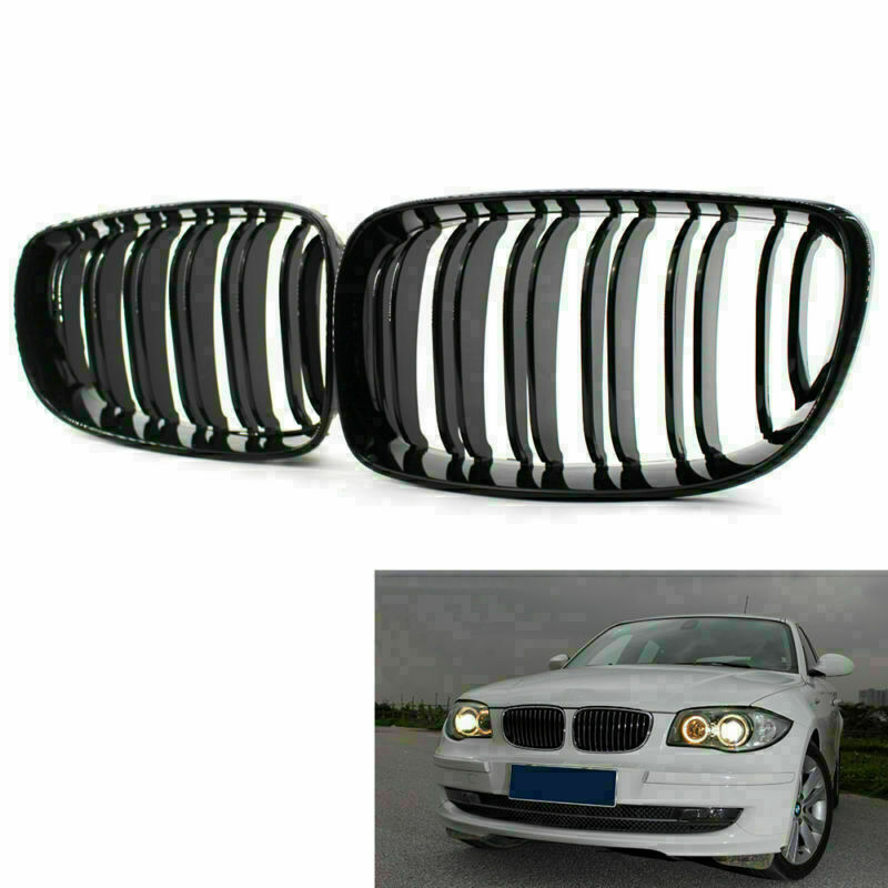 Gloss Black Front Grill Grille Grilles For BMW 1 Series E81 E87 E82 E88 08-11