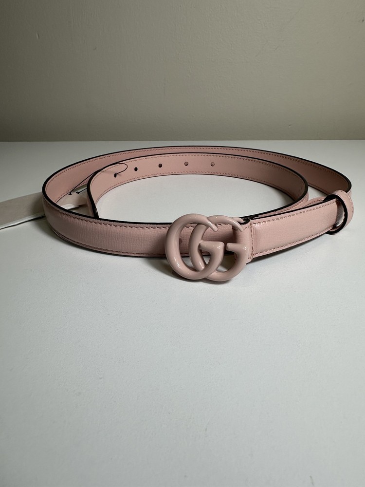 NWT Gucci GG Marmont Belt Pale Pink Leather Size 90 36 Authentic