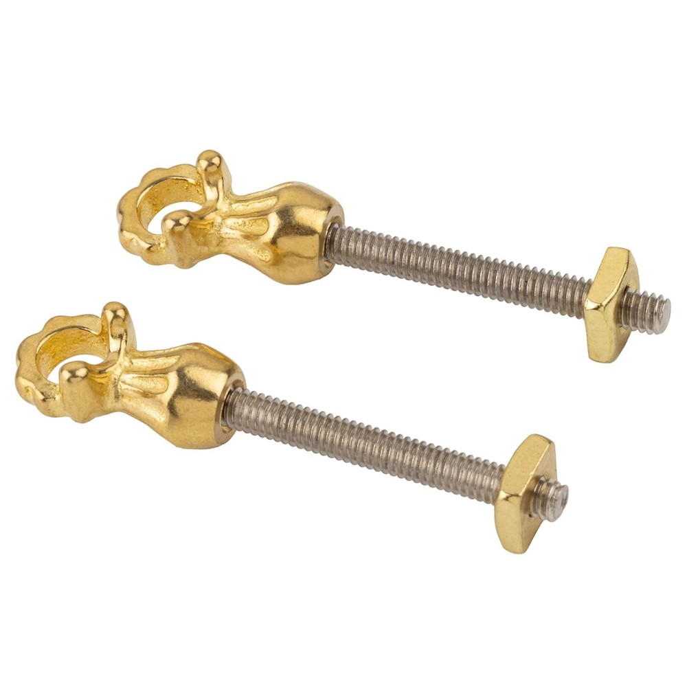 Fancy Brass Eye Bolts with Nuts for Bail Pull Mounting - Pack of 2 - Screw...