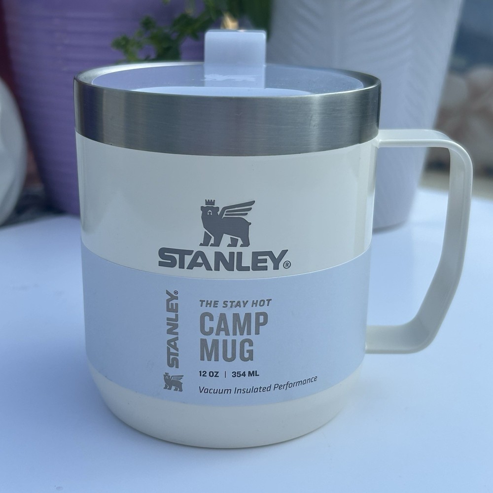 Stanley Stay Hot Camp Mug 12oz White Insulated Travel Coffee Cup