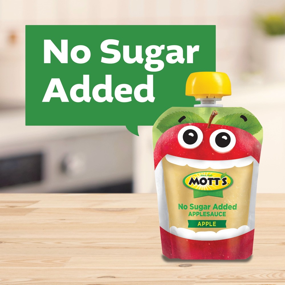 Mott's No Sugar Added Applesauce Variety Pack, 3.2 oz, 20 Count Clear Pouches