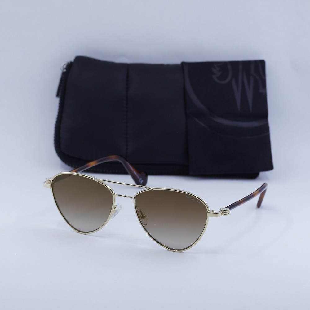 Moncler ML0058 32G Gold Havana Brown Gradient Sunglasses 53-16-140 Authentic New