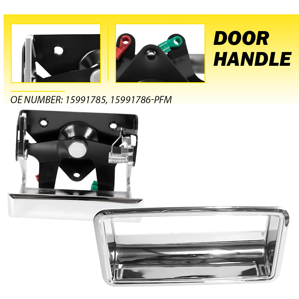 15991785 Tailgate Door Handle Latch Chevy 88-00 CK 1500 2500 Chrome Texture