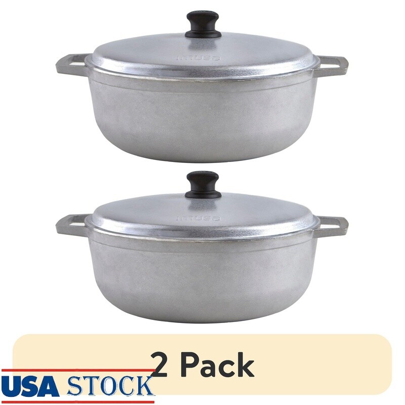 11.6qt Cast Aluminum Caldero 2-Pack Nonstick Oven-Safe Cooking Pot Set