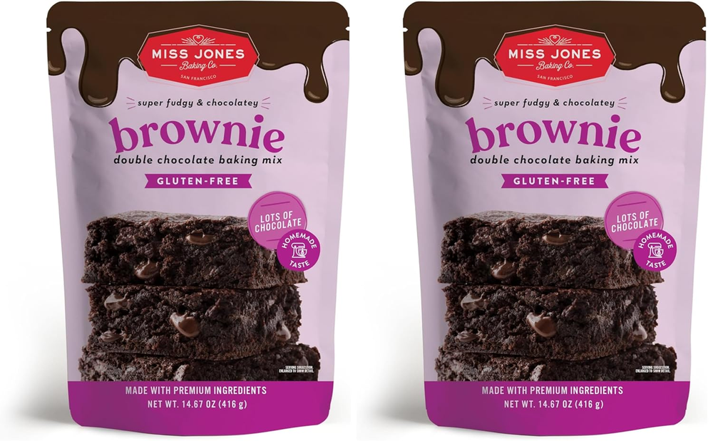 Miss Jones Baking Brownie Mix - Whole Grains, More Chocolate Chips, Guilt Free B