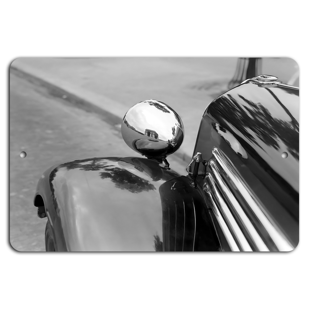 Retro Elegance: Vintage Car Charm on Metal