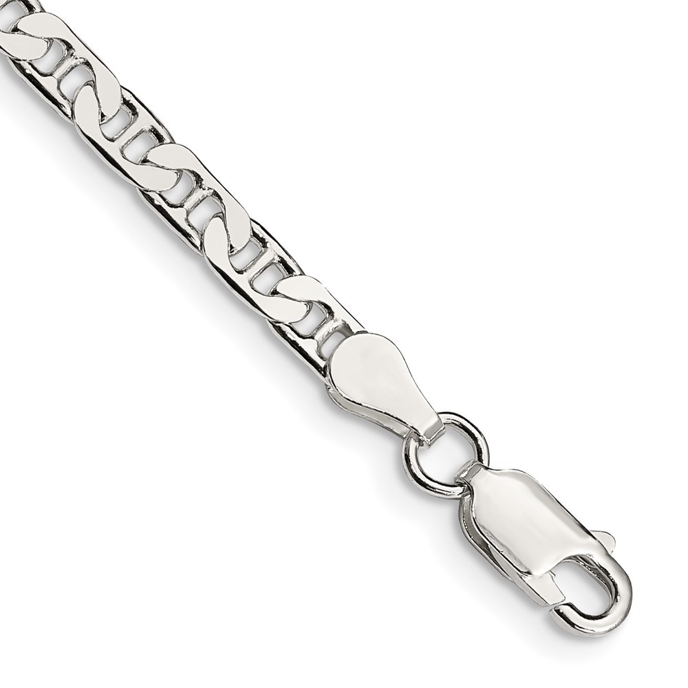 925 Sterling Silver 3.75mm Flat Anchor Chain Anklet 9 Inch 5.86 Grams