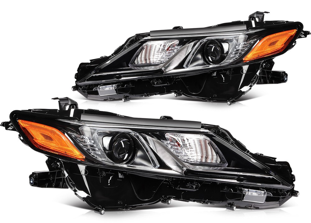 Headlights Assembly For 2021-2023 Toyota Camry LE Black Housing Pair