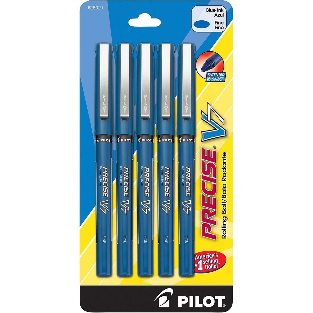 Pilot, Precise V7, Capped Liquid Ink Rolling Ball Pens, Fine Point 0.7 mm, Bl...