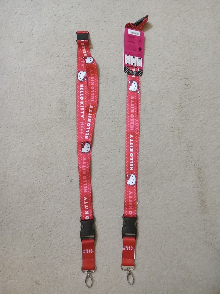 Hello Kitty Red Polka Dot Lanyard Keychain Sanrio 2014 Brand New