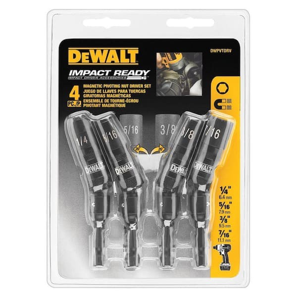 Magnetic Pivoting Nut Driver Set (4-Piece)