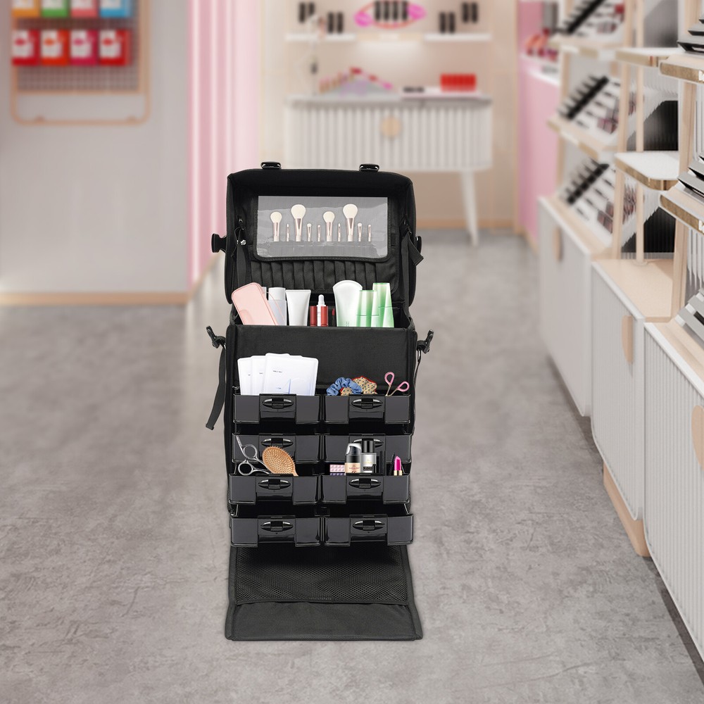 Makeup Case Professional Rolling Cosmetic Case with Drawers Travel Trolley