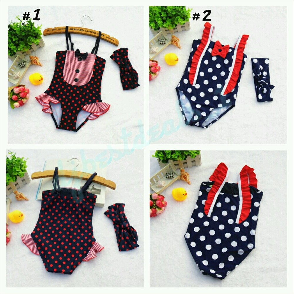 CLEARANCE SALE cute swimsuit baby toddler,girl polkadots bikini summer swimsuit-image