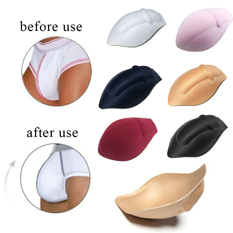 Mens Bulge Package Enhancer Cup Pouch Sponge Pad Insert for Swimwear Underwear