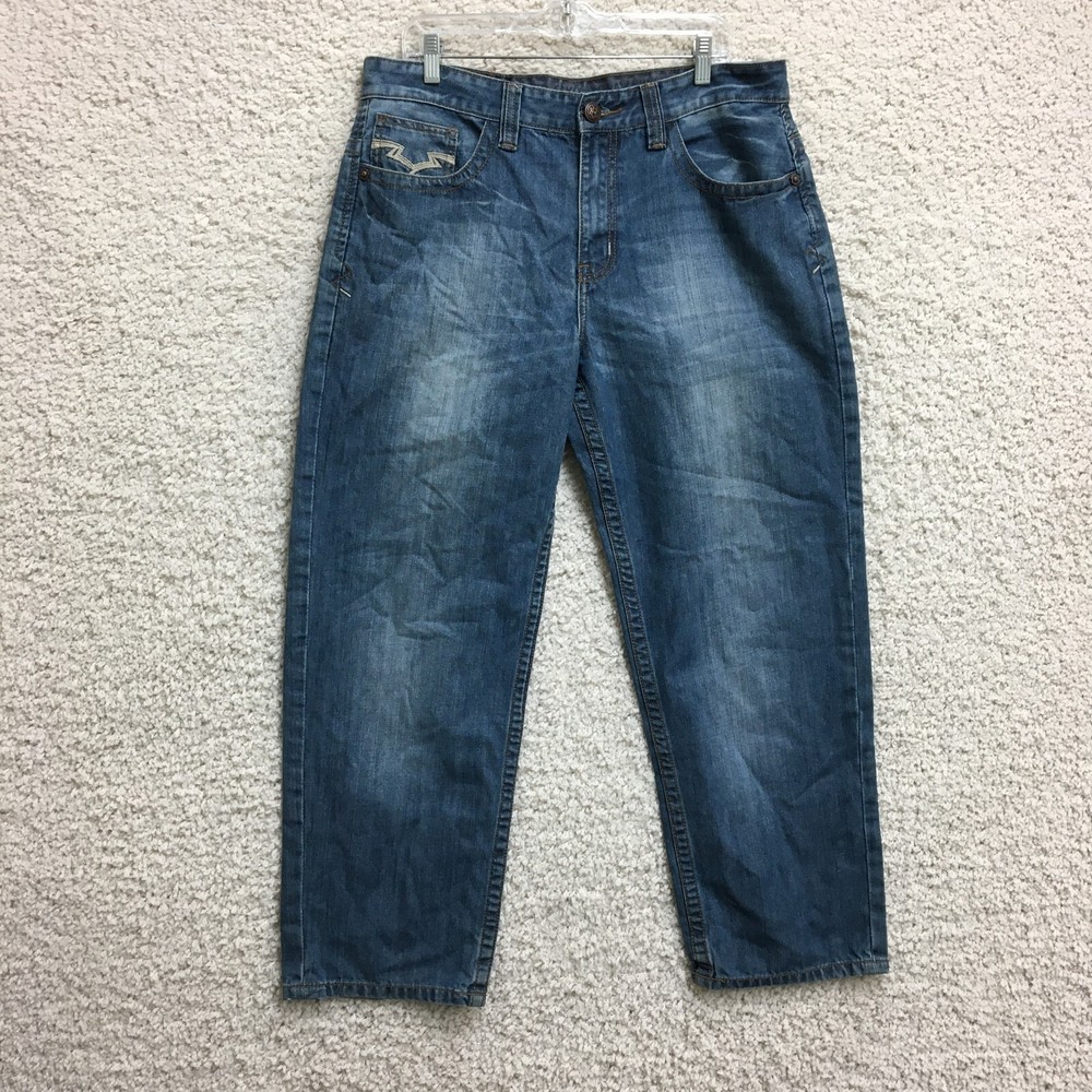 Vintage Ecko Unltd Baggy Blue Denim Jeans 36x30 Y2K Hip Hop Skater Loose Fit