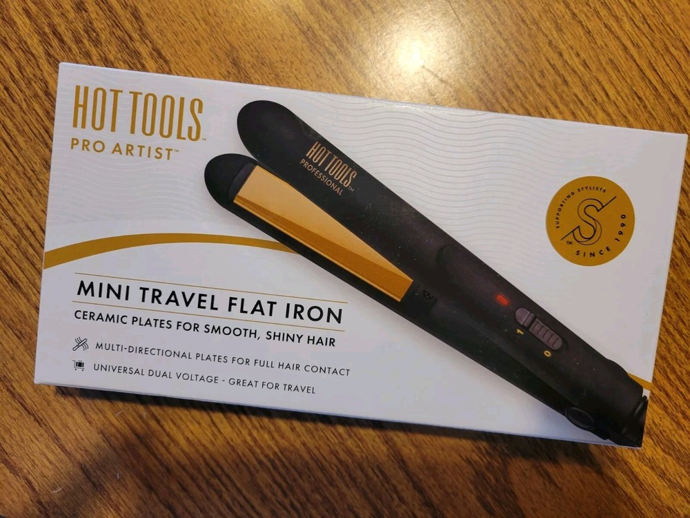 Hot Tools Mini Pro Artist Travel Hair Straightener Compact Styler  