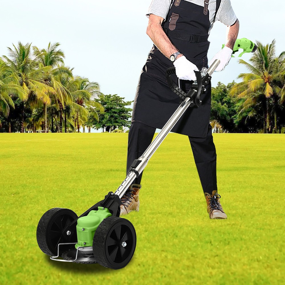 Cordless Foldable Lithium Mower W/ Wheels Green Mini-mower Grass Trimmer Yard