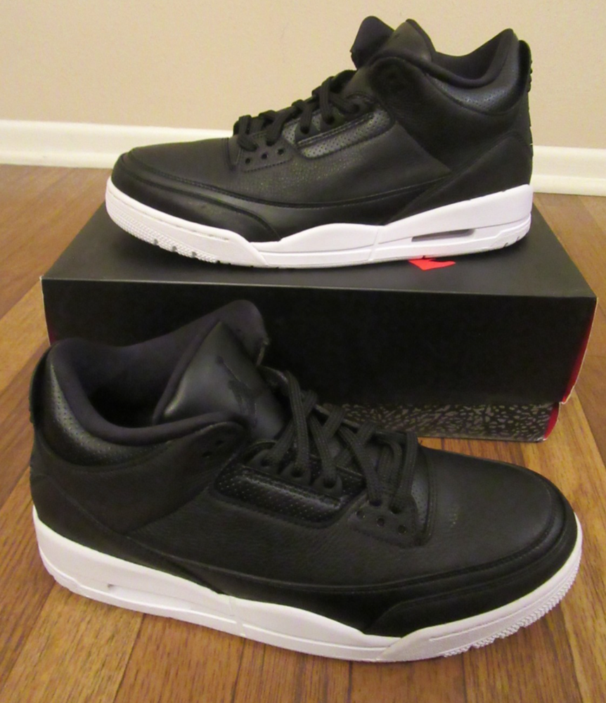 Nike Air Jordan 3 Retro Size 11.5 Black Black White 136064 020 Cyber Monday 2016-image
