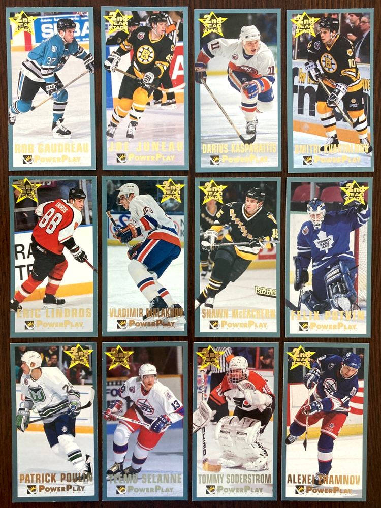 1993-94 Fleer Power Play Tall Boy Complete Set 1 - 12 Lindros, Selanne, Potvin++
