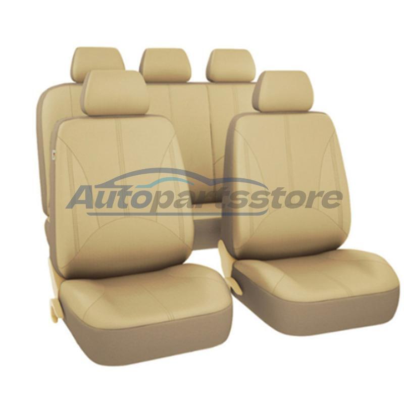 PU Leather Car SUV Seat Covers 9 Pieces For Front & Rear Interior Accessories