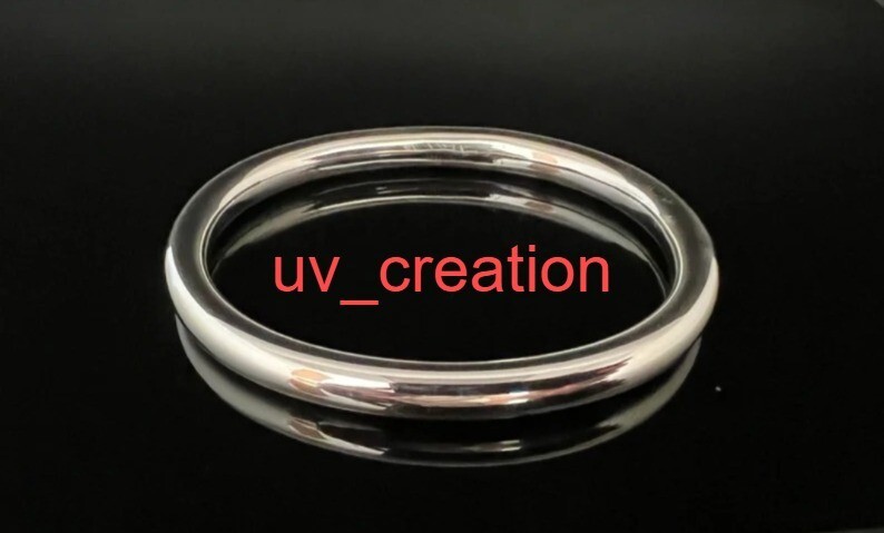 Thick Chunky 925 Sterling Silver Bangle Bracelet Heavy Duty