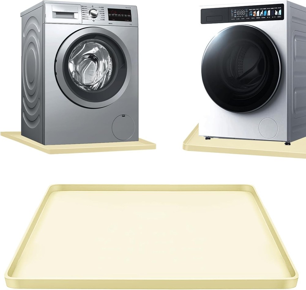 Washer Drain Pan 27×27inch Silicone Mat Multi-function Non Slip Drip Tray With