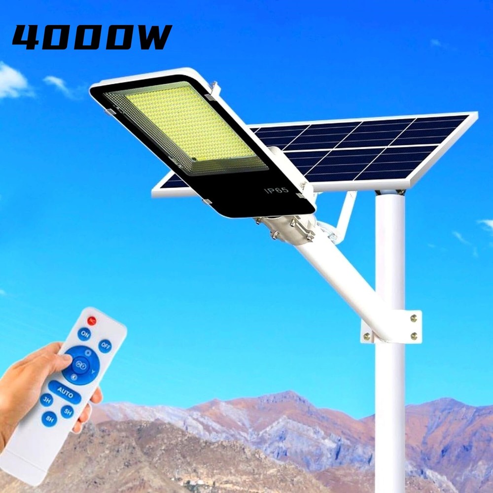 4000W Heavy Solar Street Lights Outdoor IP65 Super Bright Outdoor Dusk to Dawn