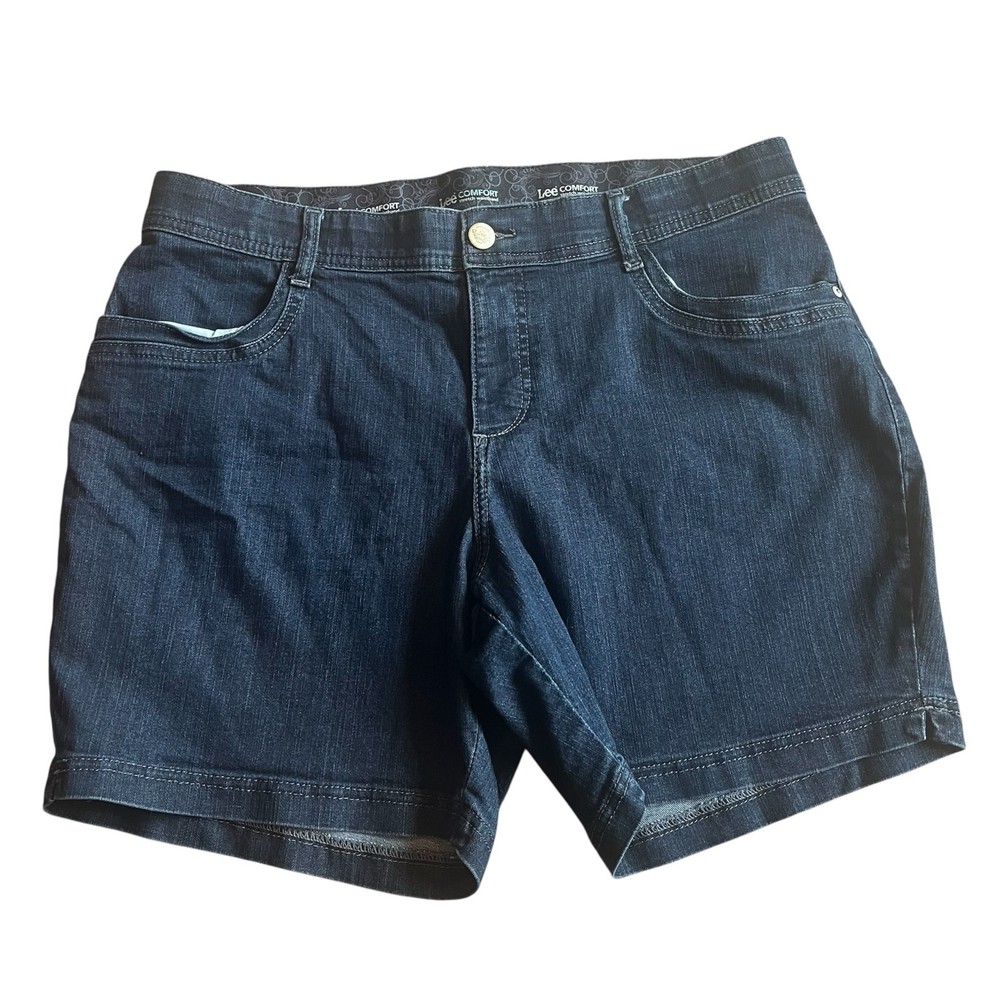 Lee Comfort Stretch Waistband Dark Wash Shorts Size 16W