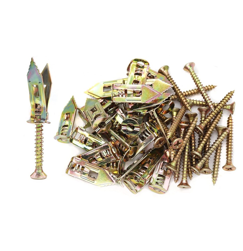 binifiMux 110pcs Drywall Anchors Kit with Self-Drilling Screws 12x30mm