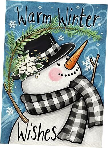 Warm Winter Wishes Snowman Decorative Garden 12