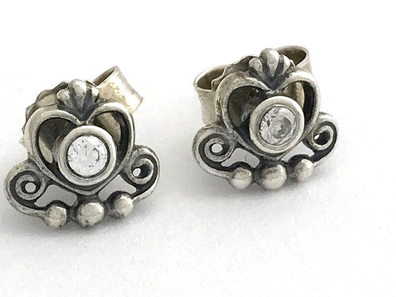 PANDORA My Princess Clear CZ Stud Earrings 290540CZ Brand New