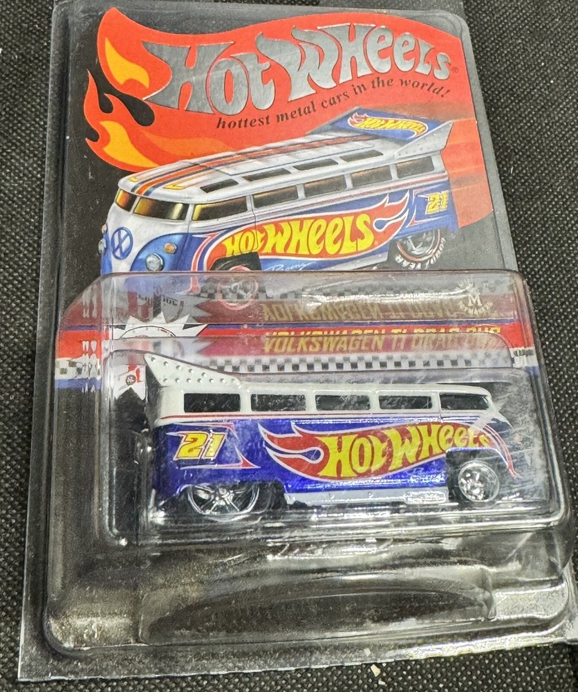 2013 HOT WHEELS RLC VOLKSWAGEN VW T1 DRAG BUS RED LINE CLUB #3159/4000 In Holder