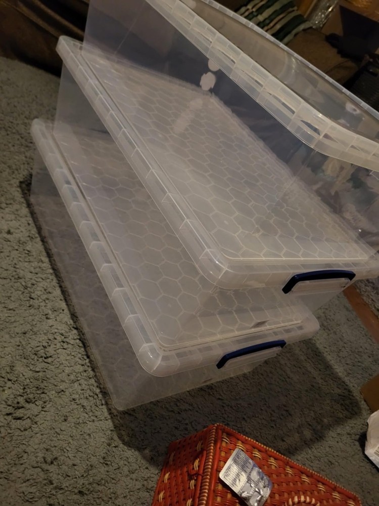 Nestable Plastic Storage 33.5 Litre Clear Pack of 3