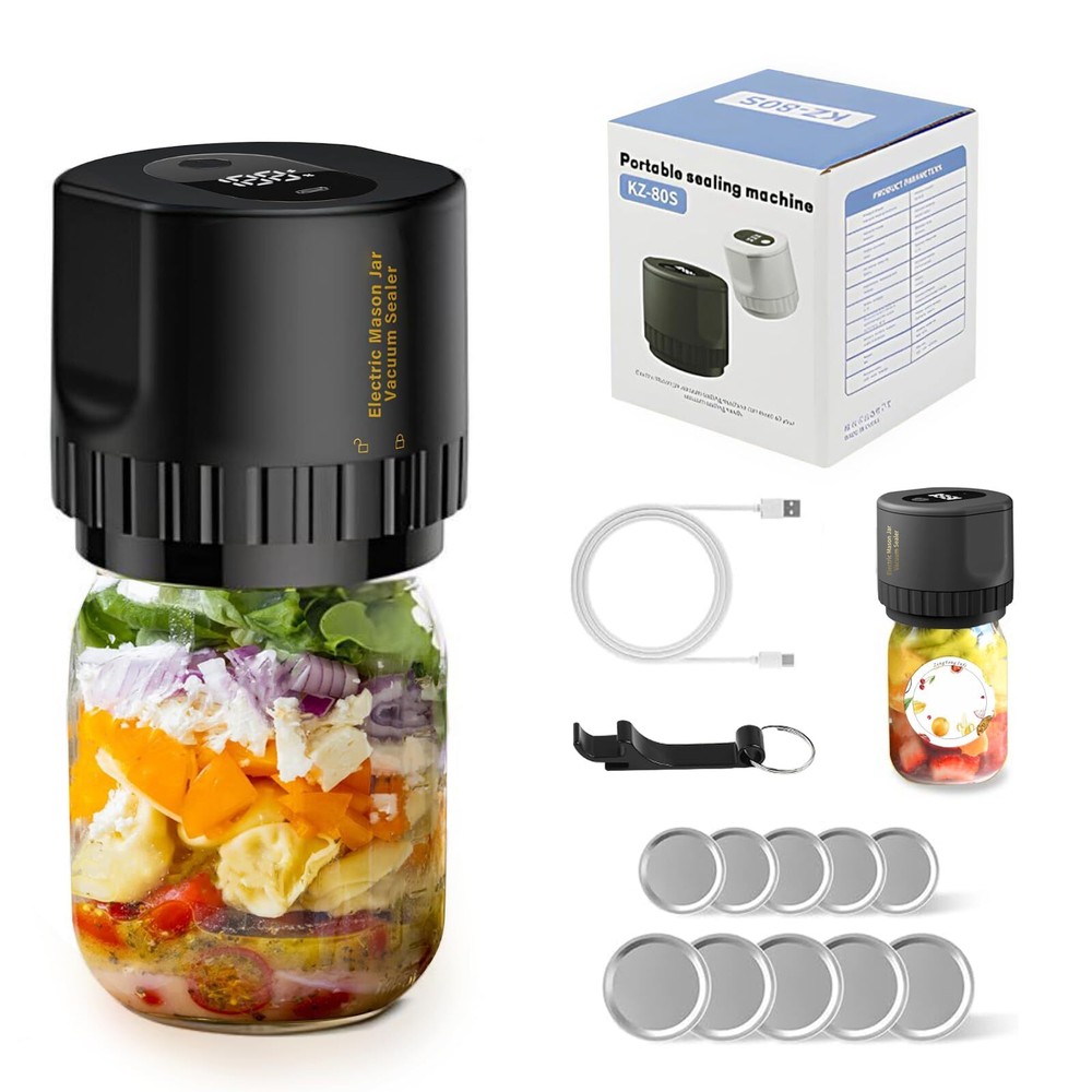 Mason Jar Vacuum Sealer Upgrade Auto Stop Electric Mason Jar Vacuum Sealer Ki...