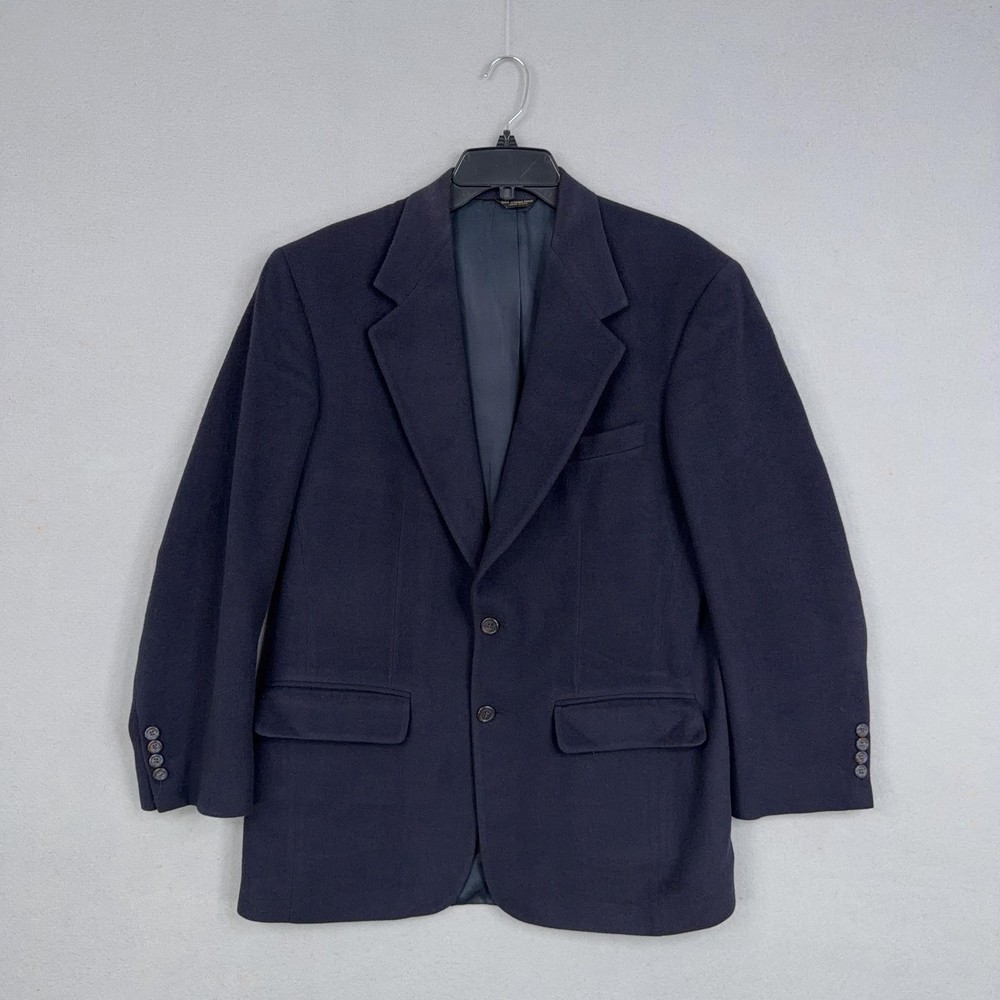 Vintage Bill Blass Blazer Mens 40 Blue 100% Camel Hair Sport Coat 90s USA