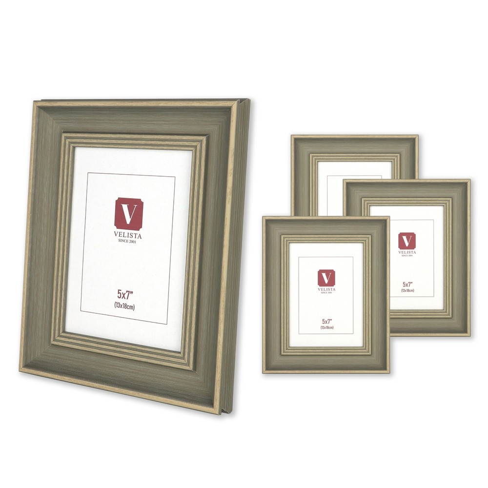 Set of 4 Sage Green Vintage Wood Picture Frames – Retro Antique Style Photo Frames for Timeless Home Decor