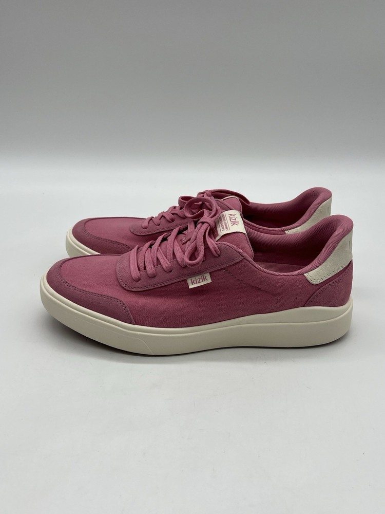 Kizik Prague 2 Women’s 9.5 Pink Canvas Hand free Low Top Lace Up Sneakers Shoes.
